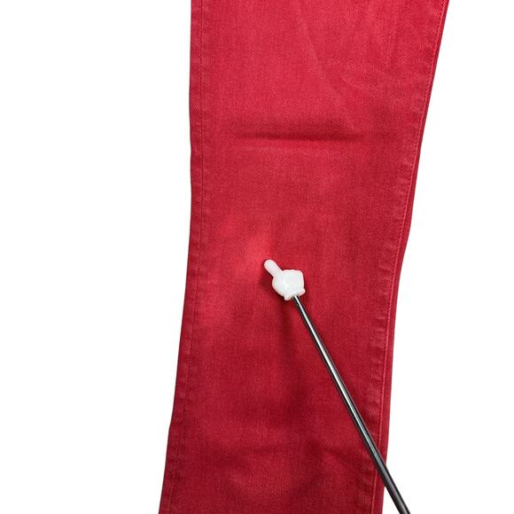 Mother Insider Crop Step Fray Sz 25 Second Chance Faded Jeans Hot Rod Red - Picture 12 of 12